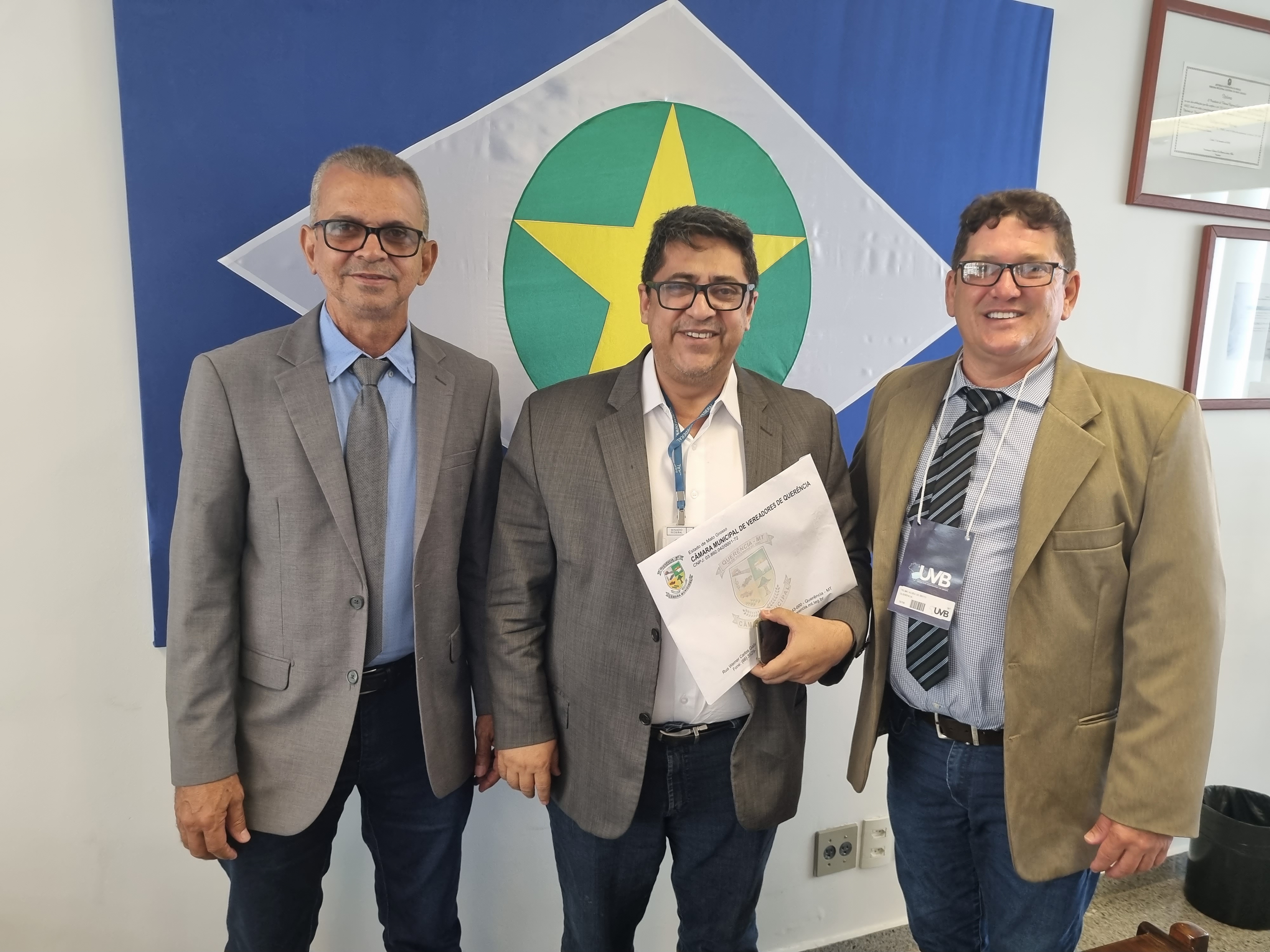 Vereadores cobram agilidade junto ao Senador Wellington Fagundes (PL) em Brasília-DF, para a aquisição de Patrulha Mecanizada.
