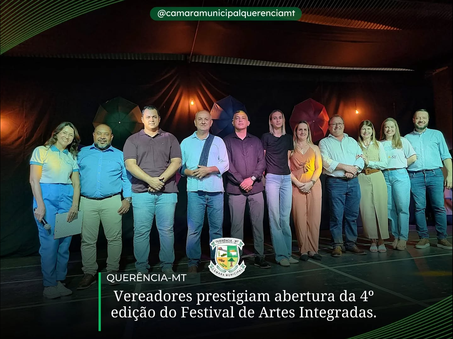 Vereadores prestigiam primeira noite do Festival de Artes Integradas em Querência-MT.