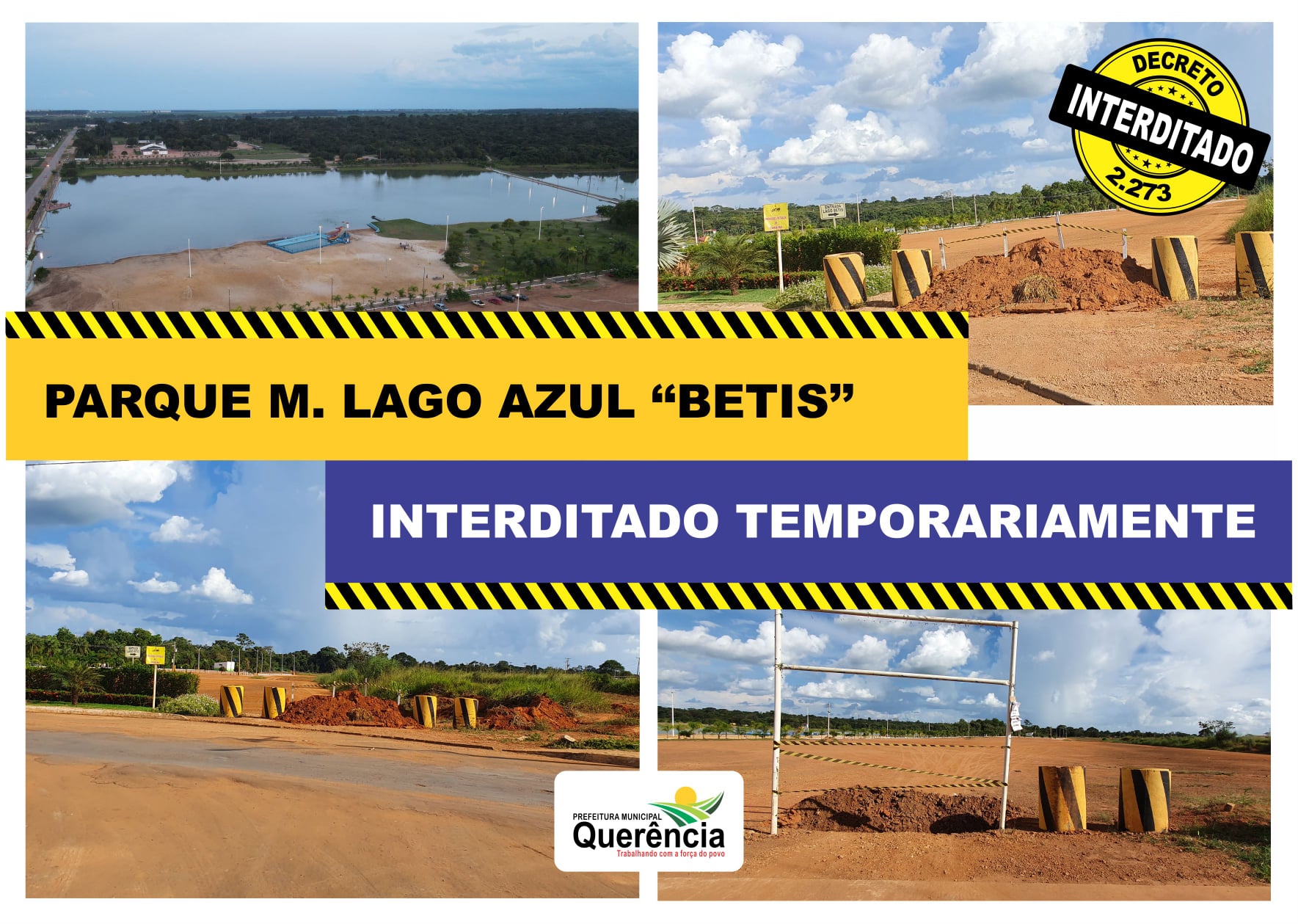 Parque Municipal Lago Azul interditado temporariamente.